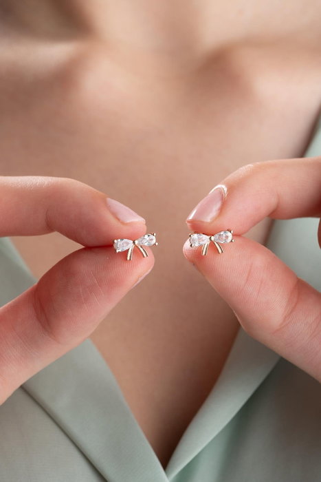 Heliophilia Silver Pendientes de Plata de Ley 925 en Oro Rosa con Circón Heliophilia Silver Pendientes de Plata de Ley 925 en Oro Rosa con Circón